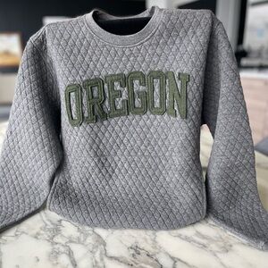 Pressbox Quilted Gray Crewneck Sweatshirt